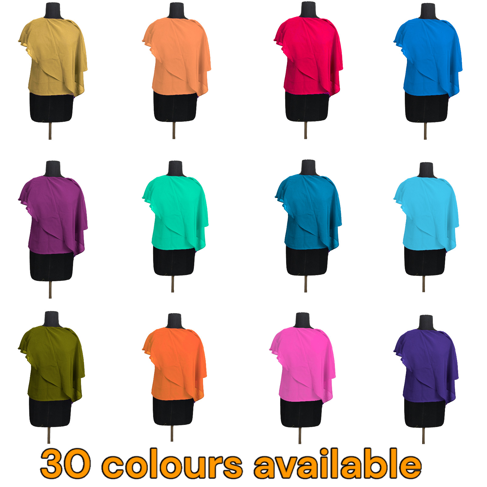 Western Top Chiffon Solid Fancy Color Top Double Layer Women Casual Wear C59