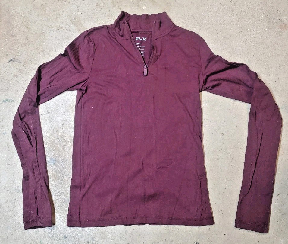 FLX pullover quarter zip, plum pie (women’s small)