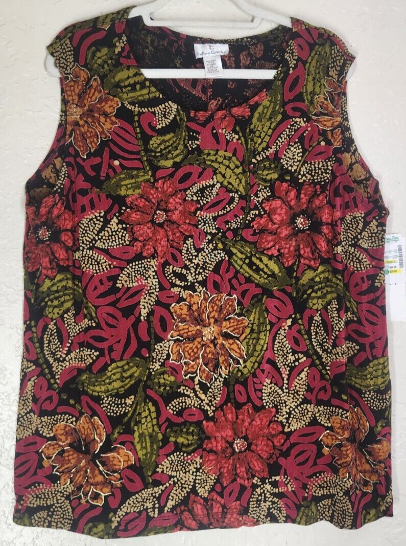 NWT Vintage The Travel Collection Cruise Floral Art-to-Wear Blouse Sz 2X