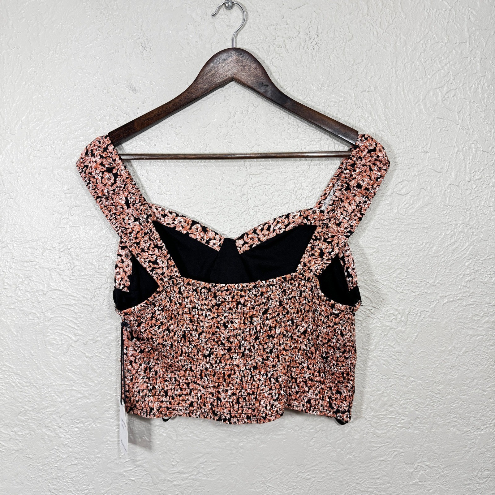 Japna Crop Top XL Ditsy Floral Sweetheart Smocked Cottage Festival Western New