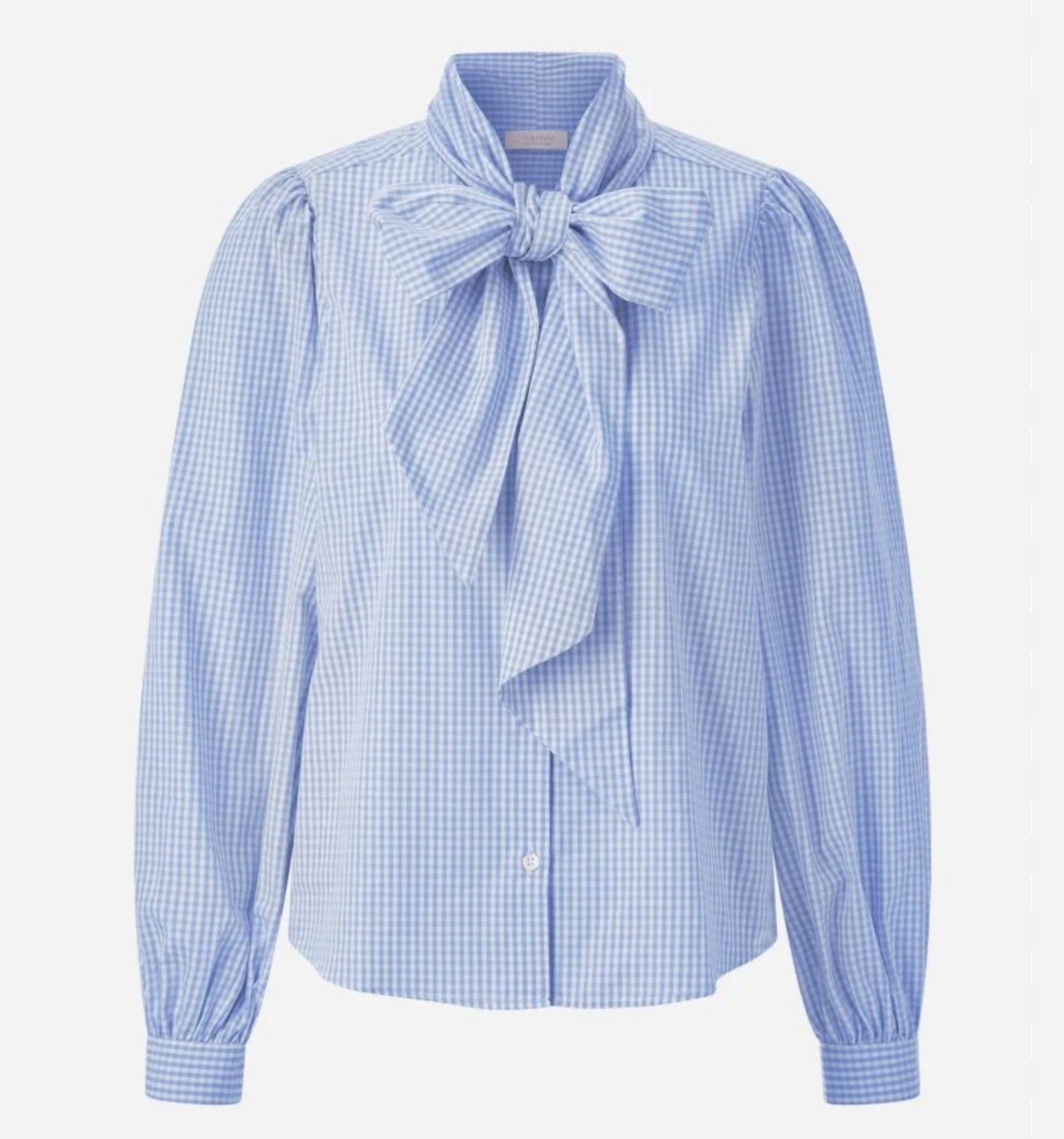 Cicy Bell Women’s Plaid Shirts, Tie Neck, Button Down, Long Sleeve, Casual, Sz S