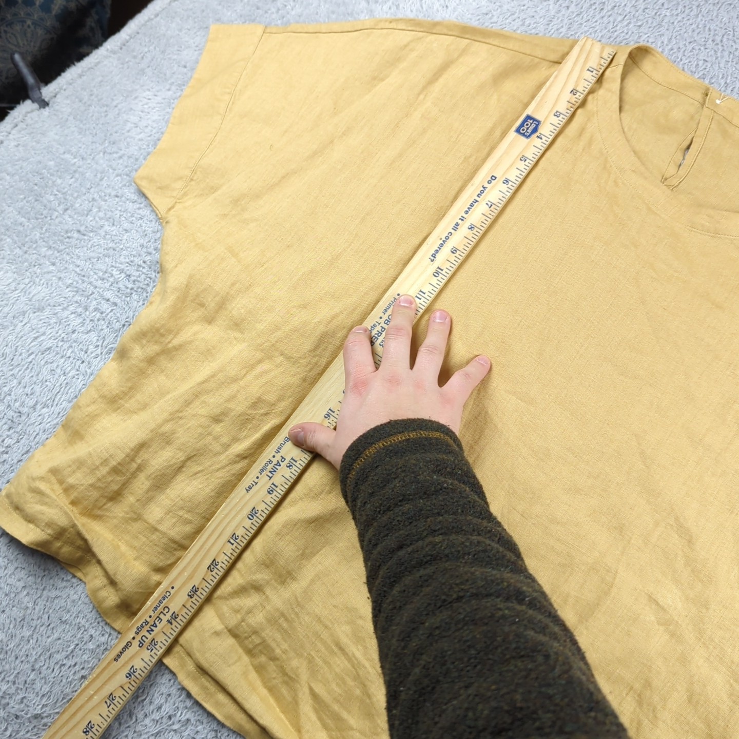 Muji Top Womens M Yellow True Hemp Lagenlook Pullover Oversize Casual