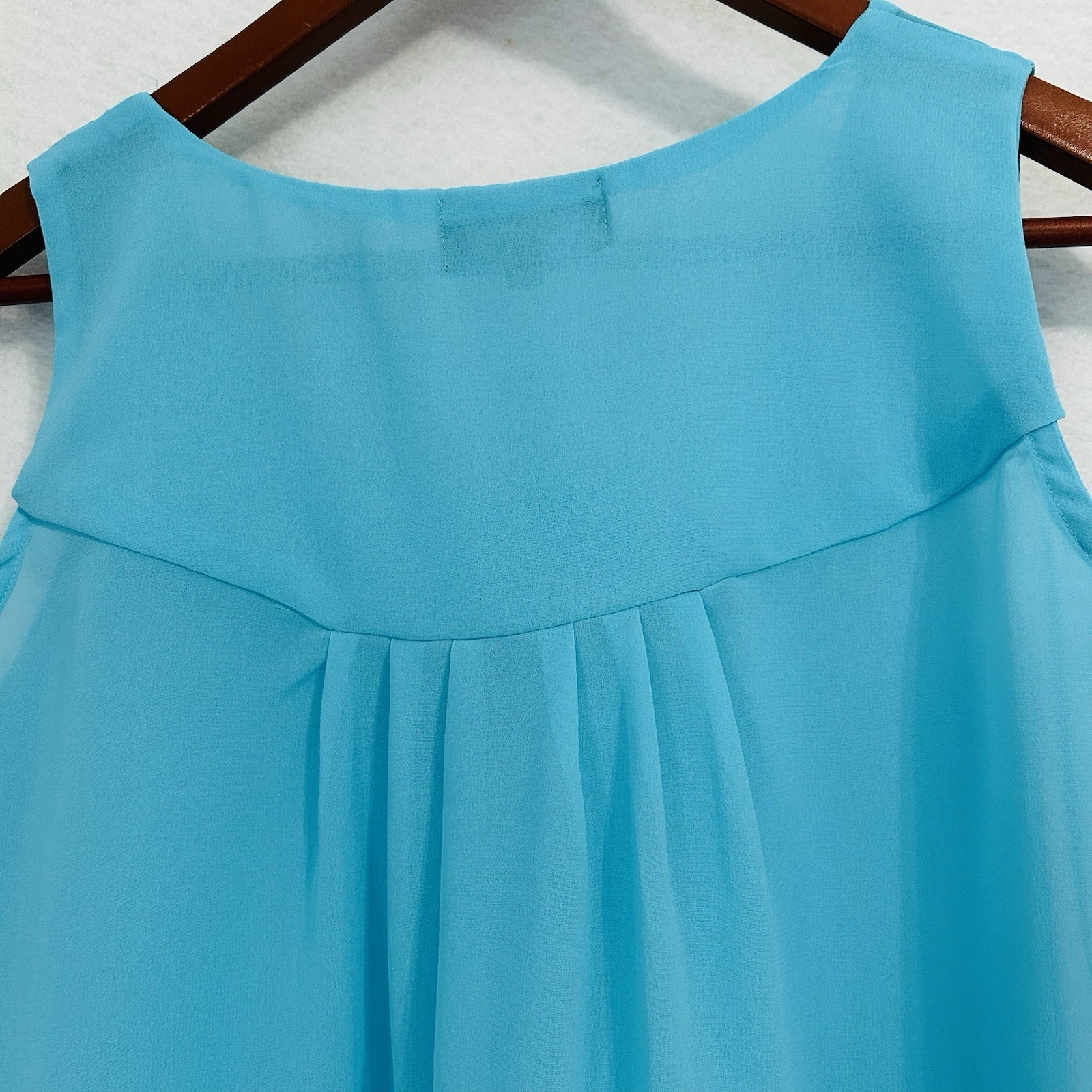 The Royal Standard Collection Blouse Women M Turquoise Tank Sheer Beach Festival