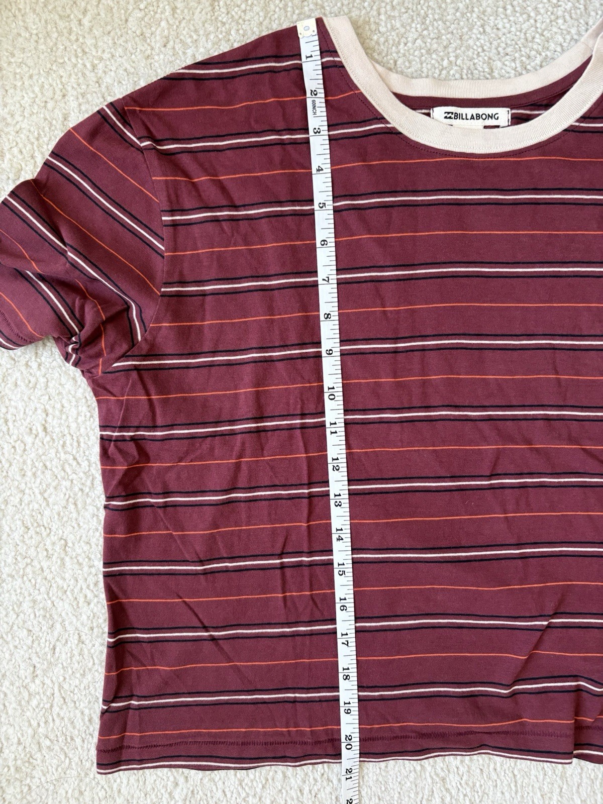Billabong Women Soul Babe Yarn Dye T-shirt Stripes 100% Cotton Sz M NWOT