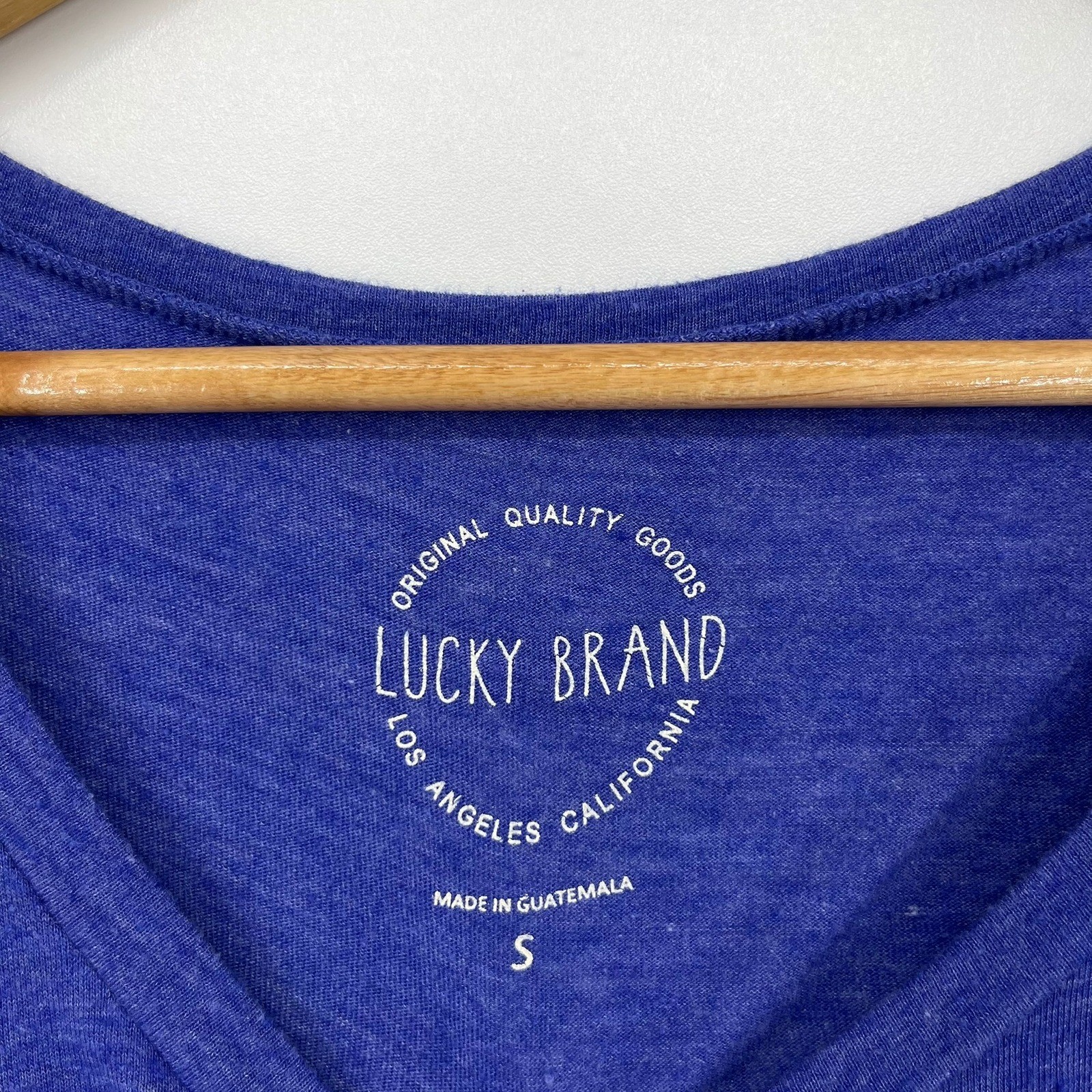 Lucky Brand Womens Small Blue Celestial Sun Moon Graphic Tee Scoop Neck