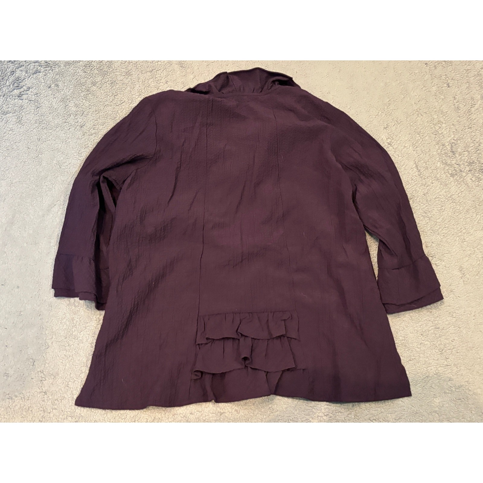 Soft Surroundings Purple Ruffle Tunic Top Wired V-Neck 2BV51 L Large