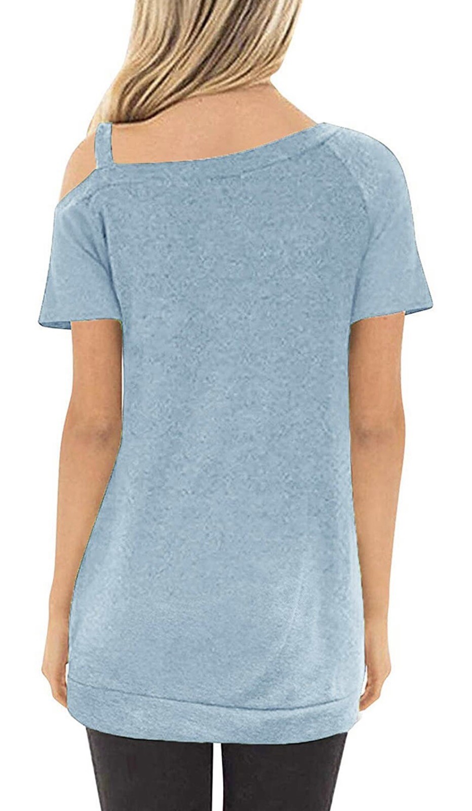 TEMOFON Women’s Short Sleeve Cold Shoulder Tunic Summer Casual T Shirt Top