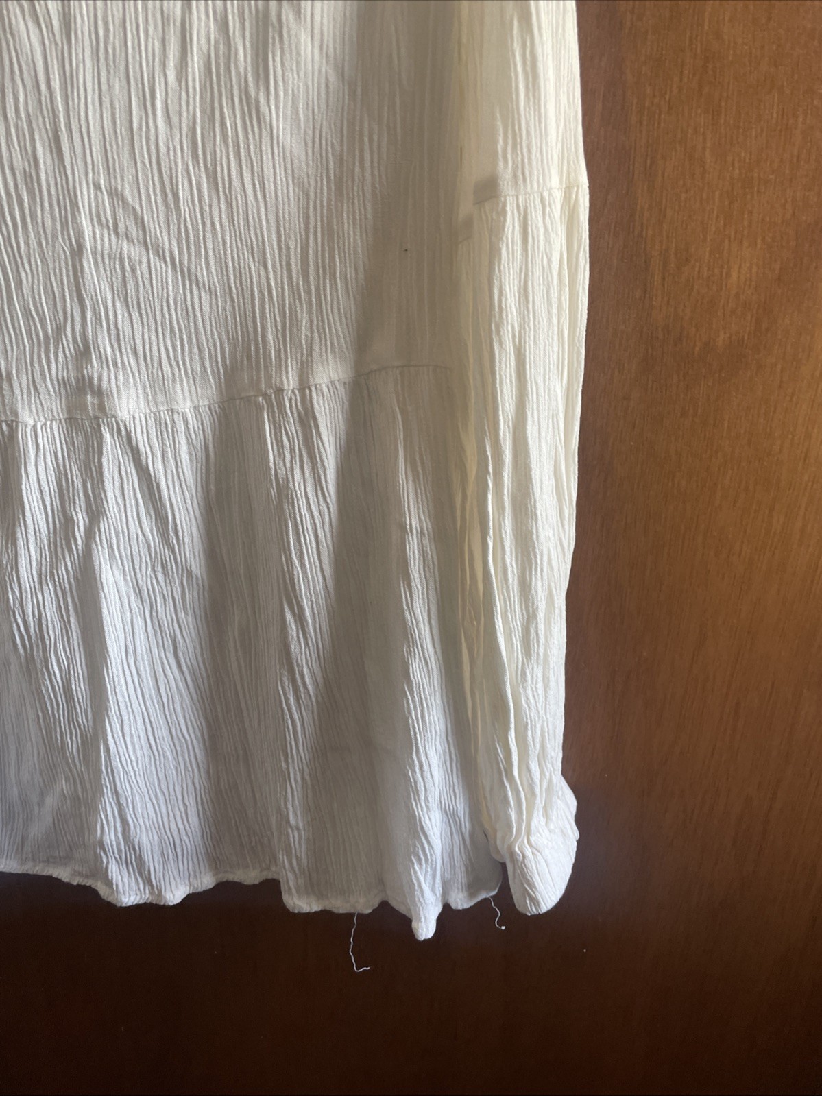 LINDA LEAL Women’s Off-white Soft Long-sleeved (with Elastic Cuffs) Shirt-Size S