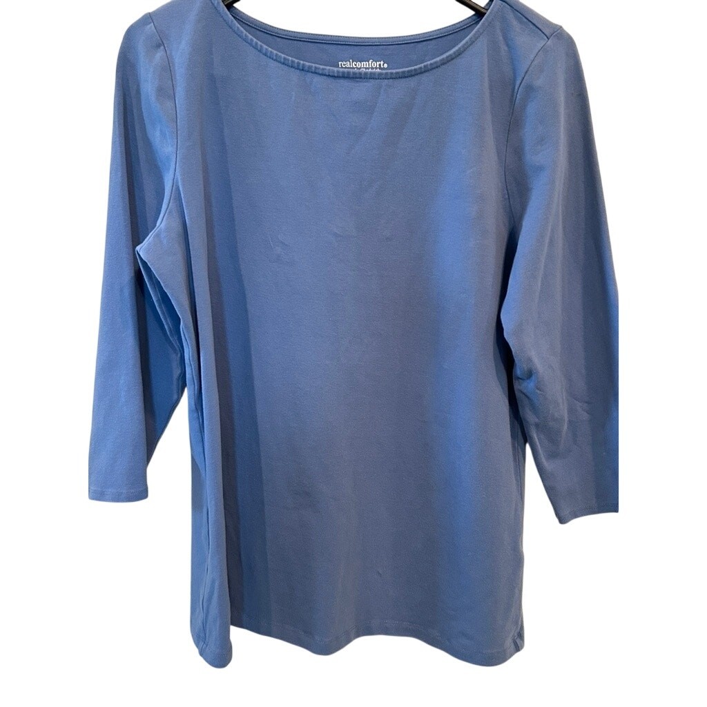 Chadwick’s of Boston RealComfort Blue 3/4 Sleeve Top – Size L – GUC