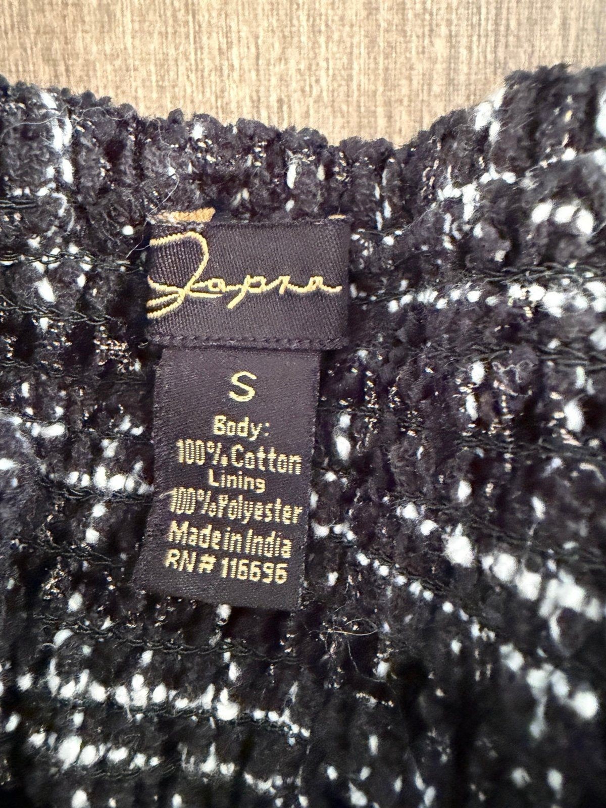 Japna Plaid Tweed Bouclé Bustier Crop Top Size Small