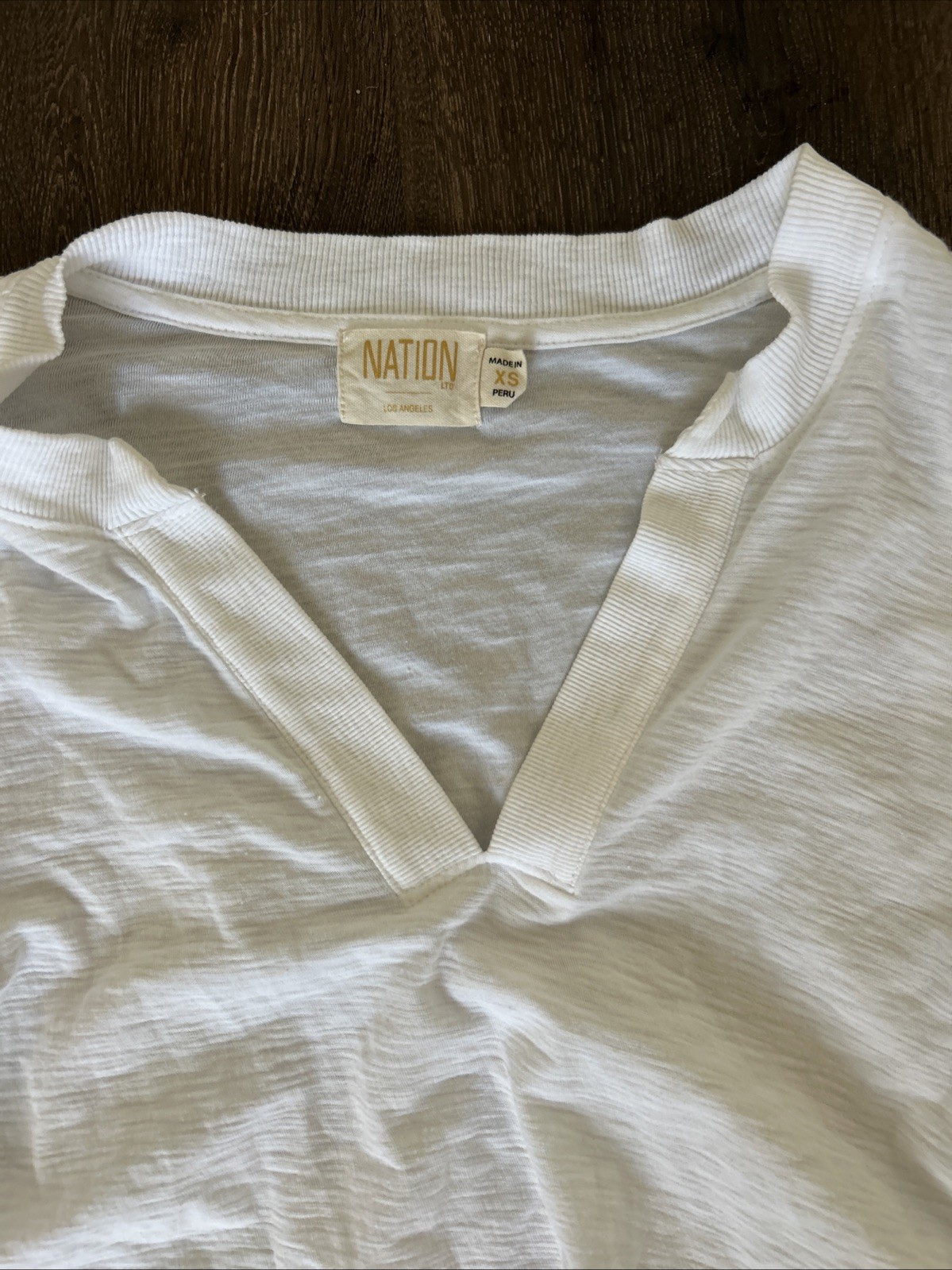Nation Los Angeles Puffy Sleeve Top White Preppy Size XS MINT Classic