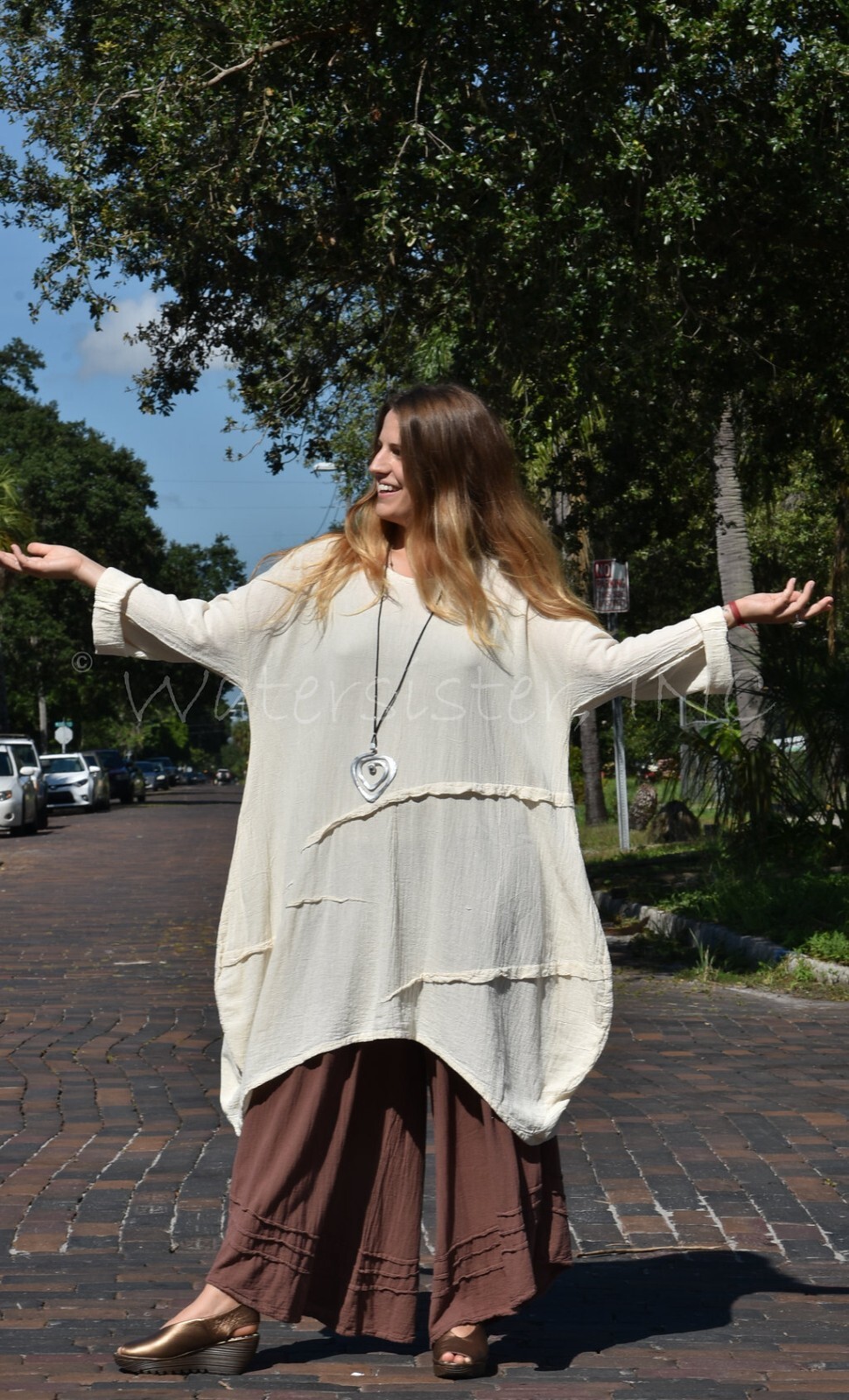 WATERSISTER Cotton Gauze DIVA Tunic Balloon Top 1(M/L/XL) 2(1X/2X) oh my COLORS