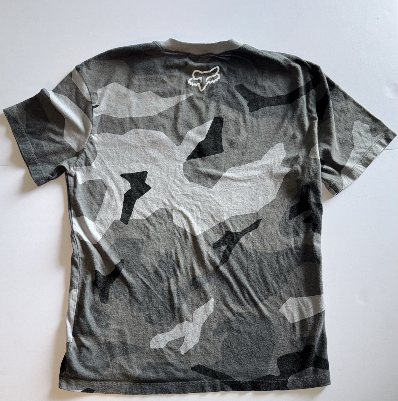 Fox Racing Gray Camo Logo Crew Neck Short Sleeve Women’s T-Shirt Size SM