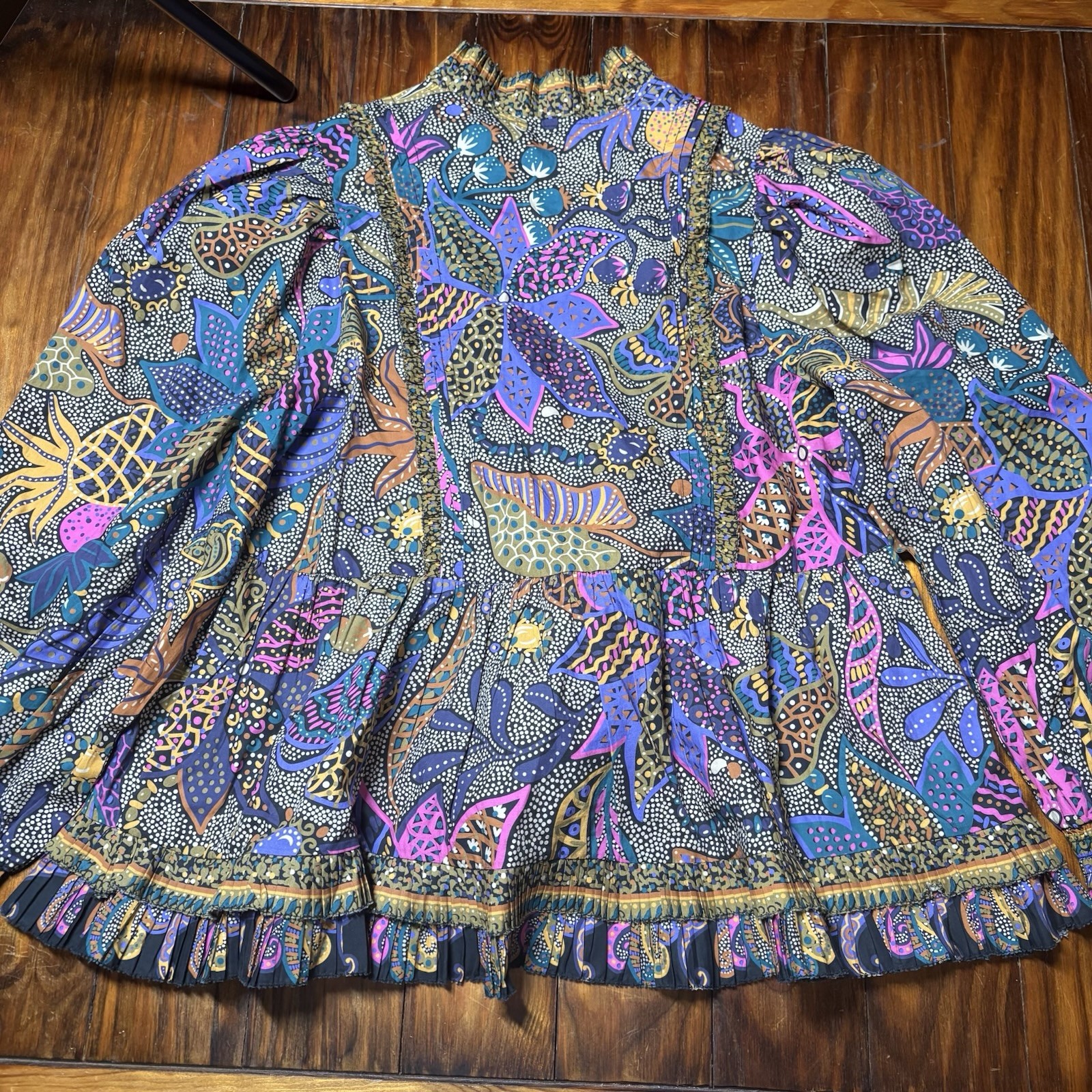 Love the Label Padma Floral Colorful Purple Art Funky Unique Sz S A1142