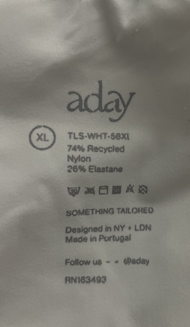 Aday Something Tailored Shirt Women XL Cream V-Neck Side Slits Minimalist