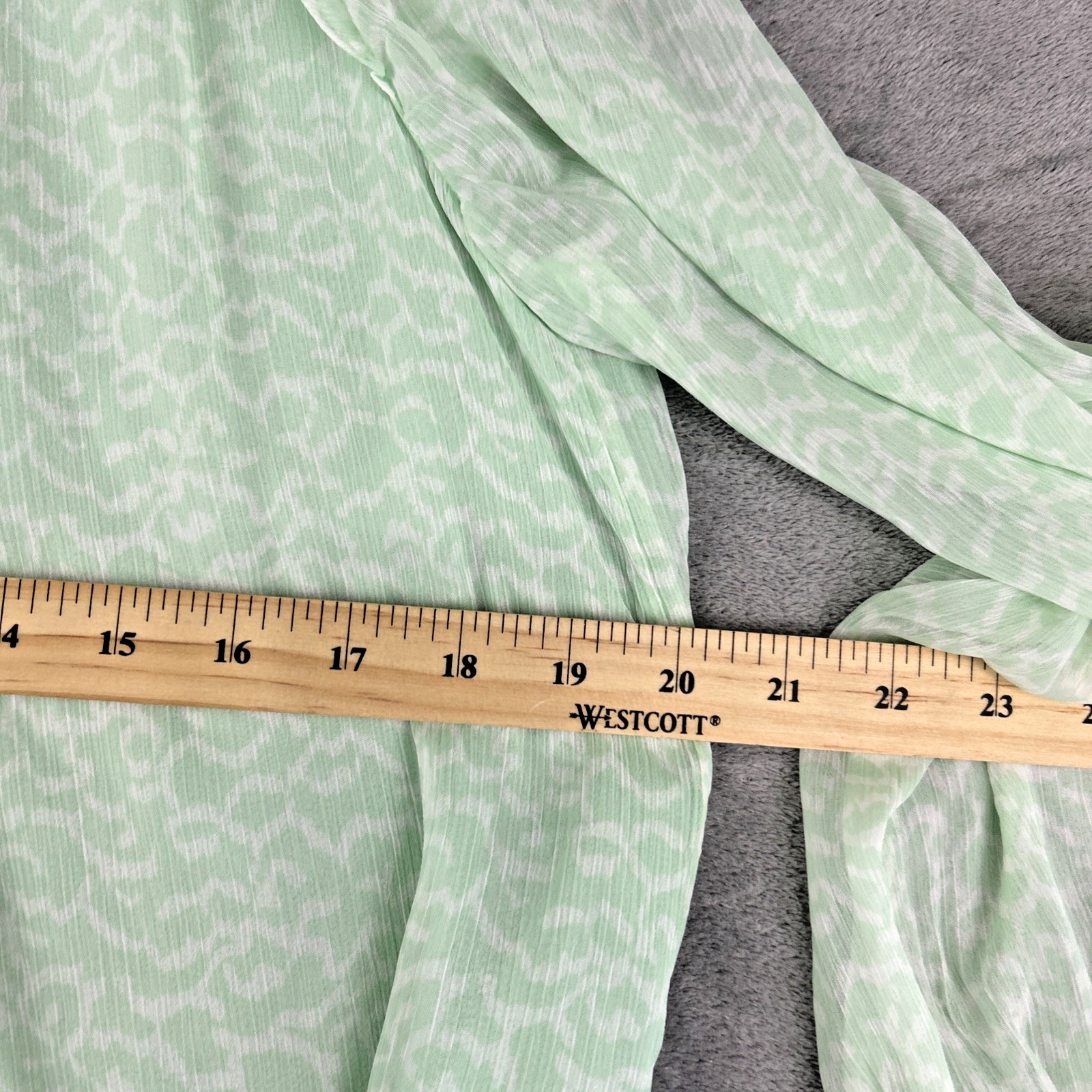 LOFT Blouse Small Smock Green Long Sleeve Keyhole Lined Lightweight Cottagecore