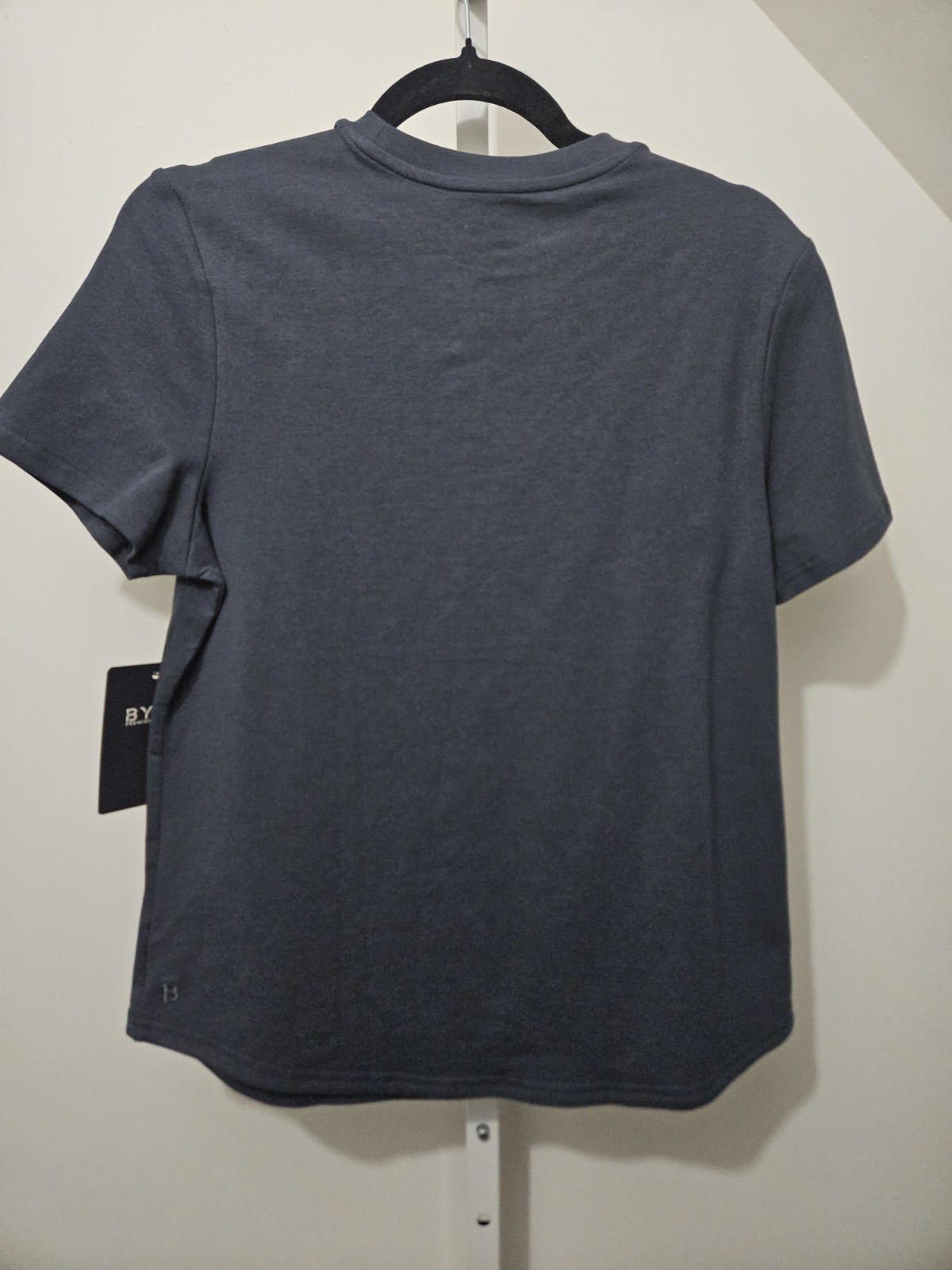 BYLT Basics Shirt Women Medium Vintage Navy Blue Drop Cut LUX Tee T-Shirt