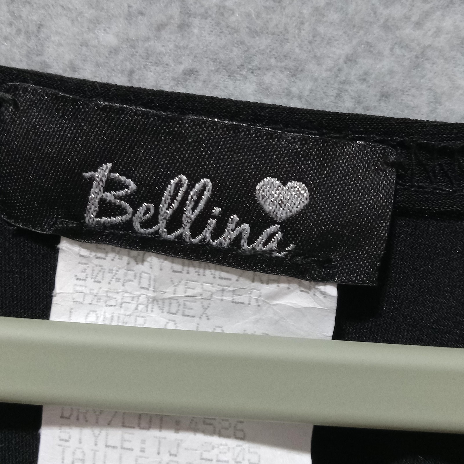 Bellina Shirt Womens Medium Black Beaded Embroidered Scoop Neck 3/4 Sleeve Top