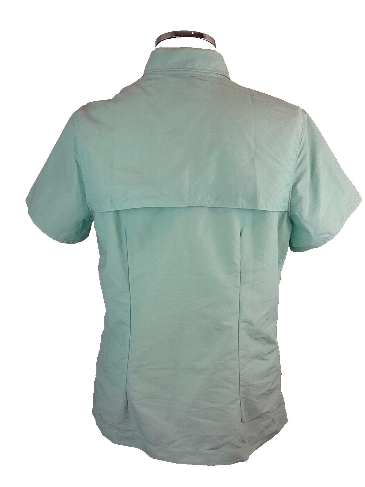 LL Bean Shirt Womens Medium Green Vented Nylon Gorpcore Hiking Camping Outdoor