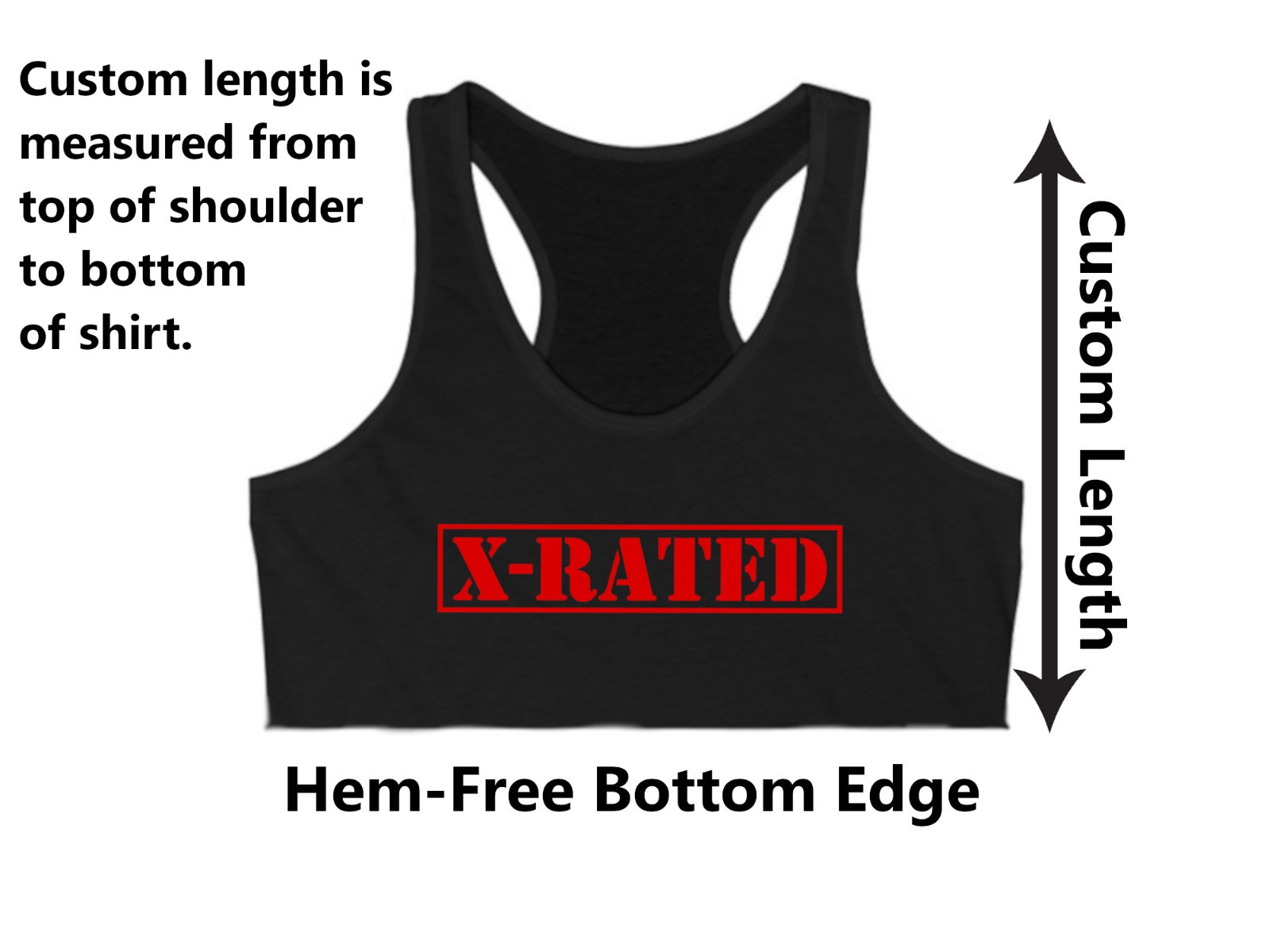 X-Rated Stamp Underboob Crop Top Custom Length Bimbo Love Slut Outfit