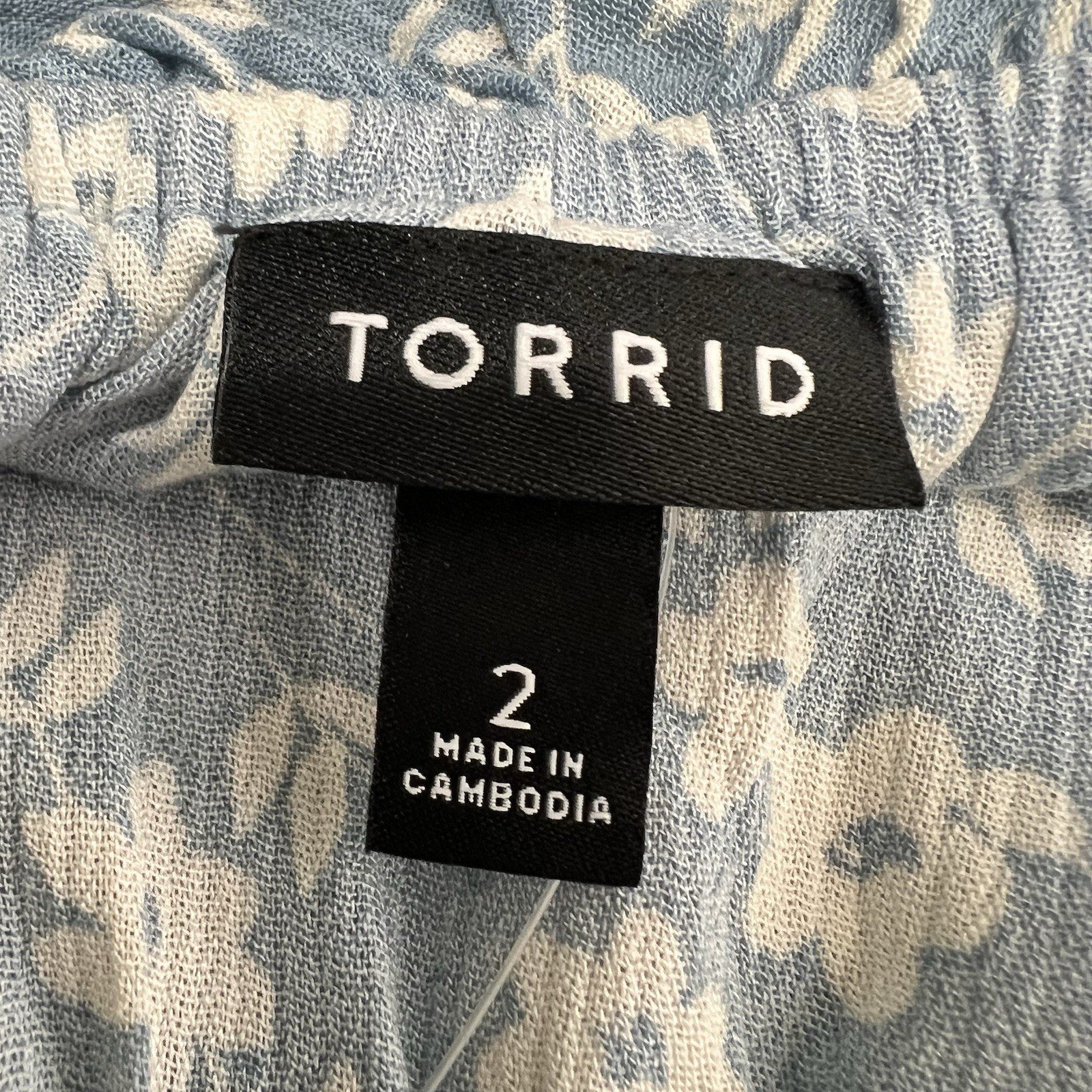 NEW! Torrid Babydoll Crinkle Gauze Smocked Sleeveless Top Floral Plus 2X Blue