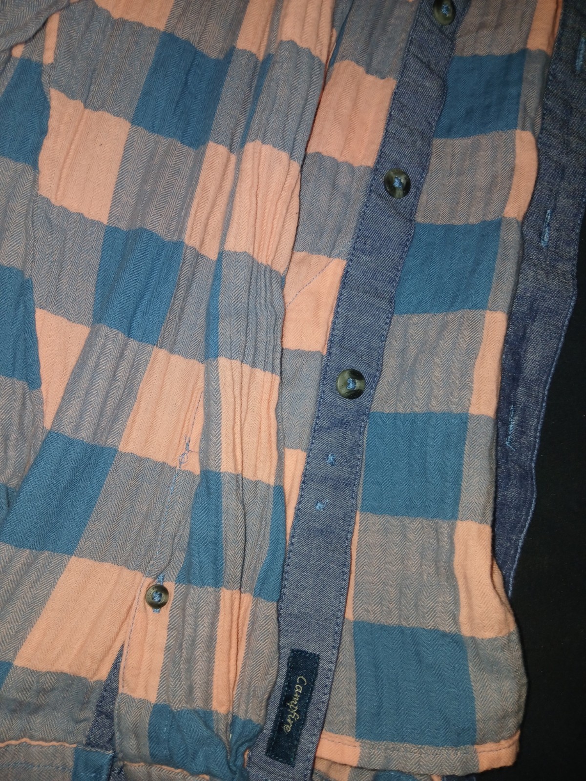 Magellan Outdoor Unisex Sz 3XL Classic Fit Blue Pink Plaid Flannel Shirt @U