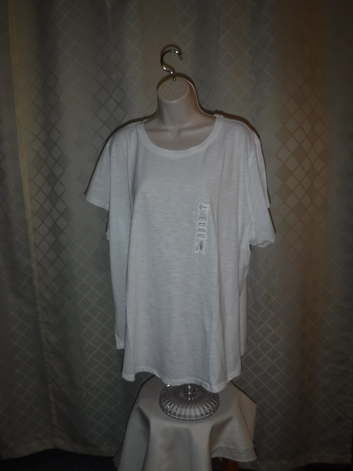 Size Plus Short Sleeve Crewneck T-Shirts,3X,2X,1X, Sonoma Multi Color, Solid NW