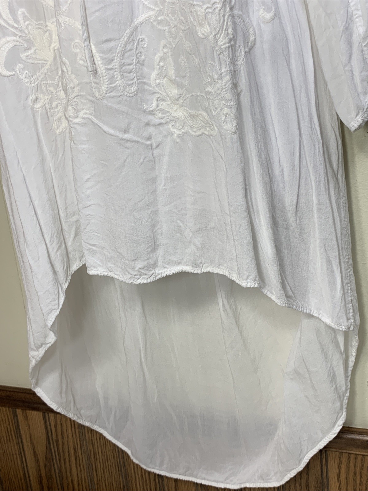 Sacred Threads Semi Sheer Tunic Top XL Butterfly Boho Hippie Costal Fairy Nature