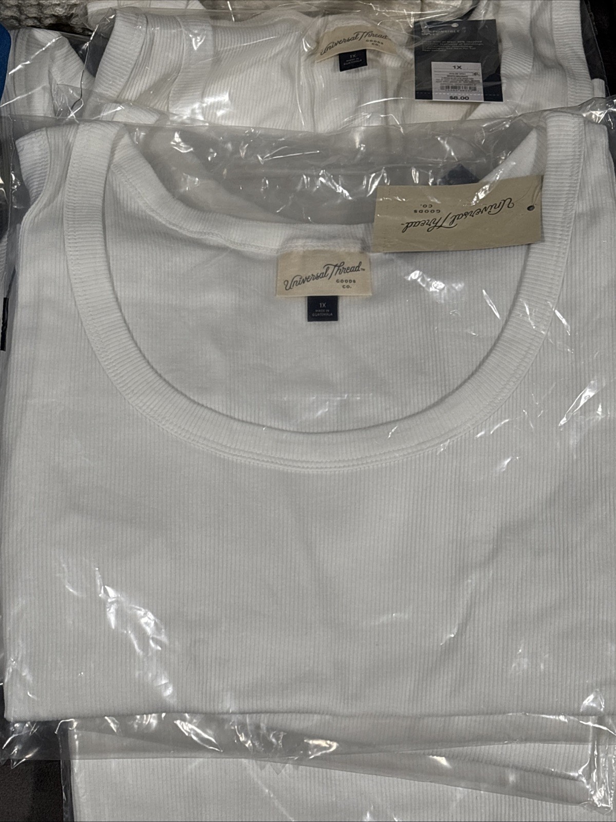 2 Pack – Universal Thread Ribbed Tank Top White Size 1X New