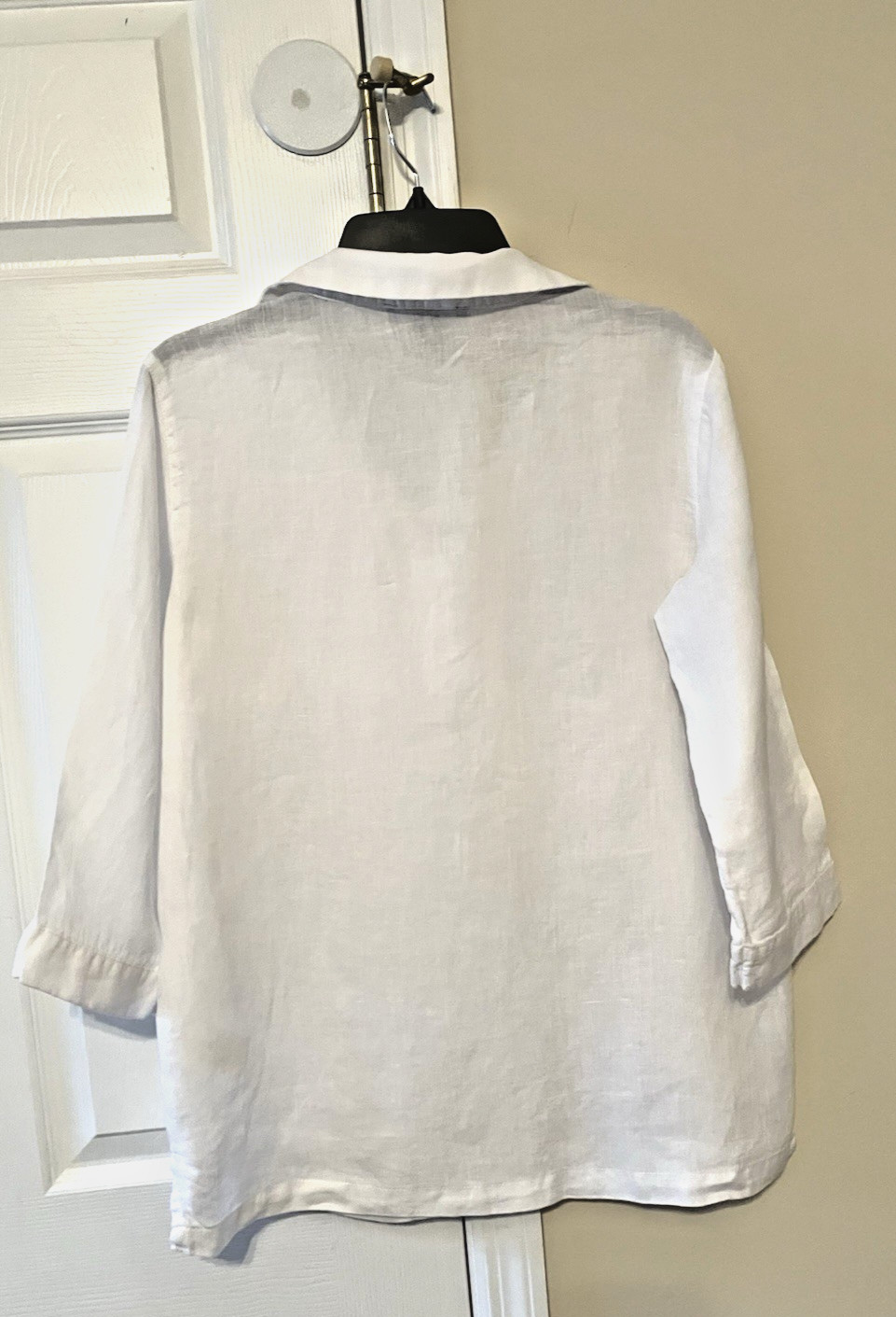 NWOT Tahari Medium White Classy 100% Puro Linen Pullover coastal resort NEW