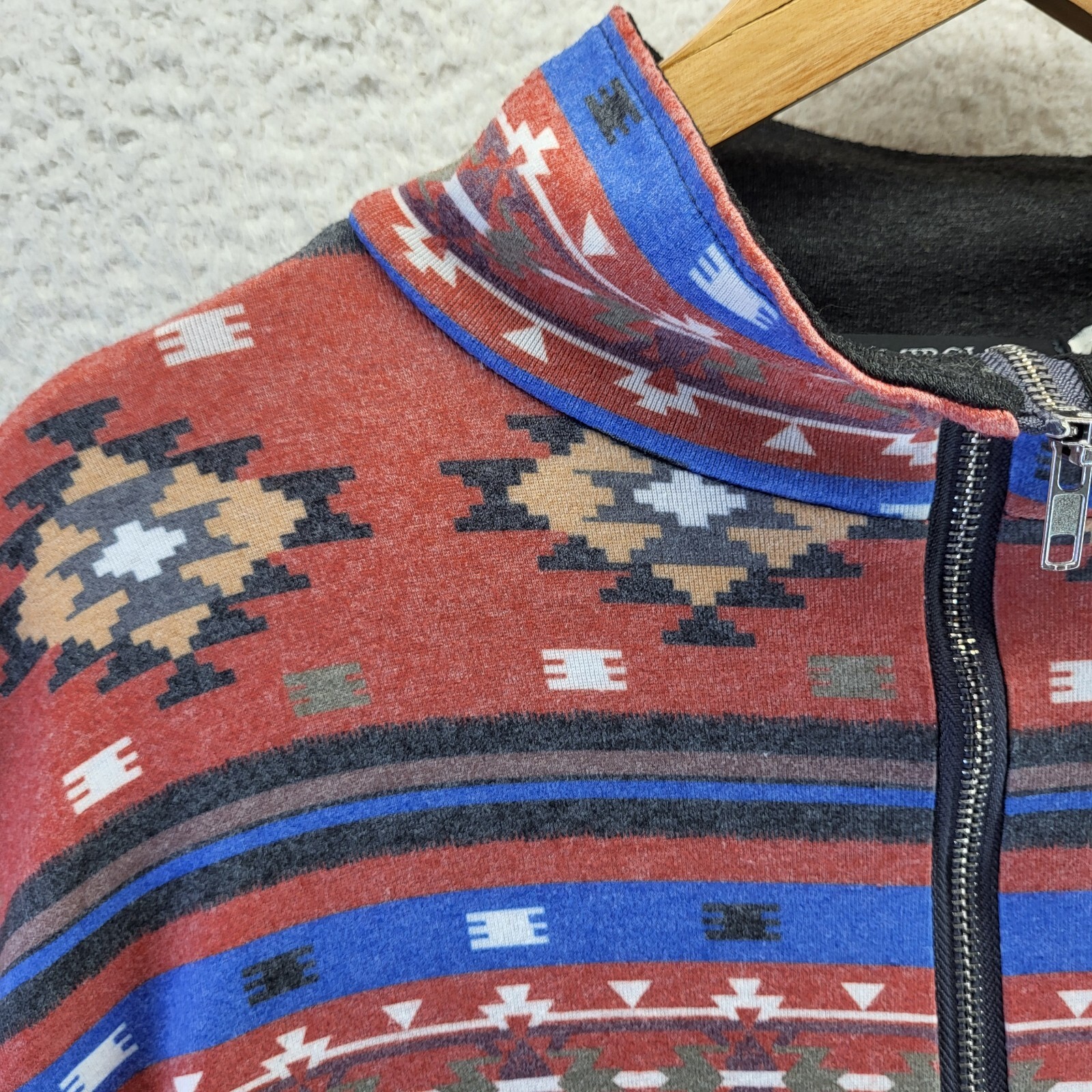 MIROL Aztec Shirt Womens Large Long Sleeve 1/4 Zip Sweat Shirt Santa Fe Style
