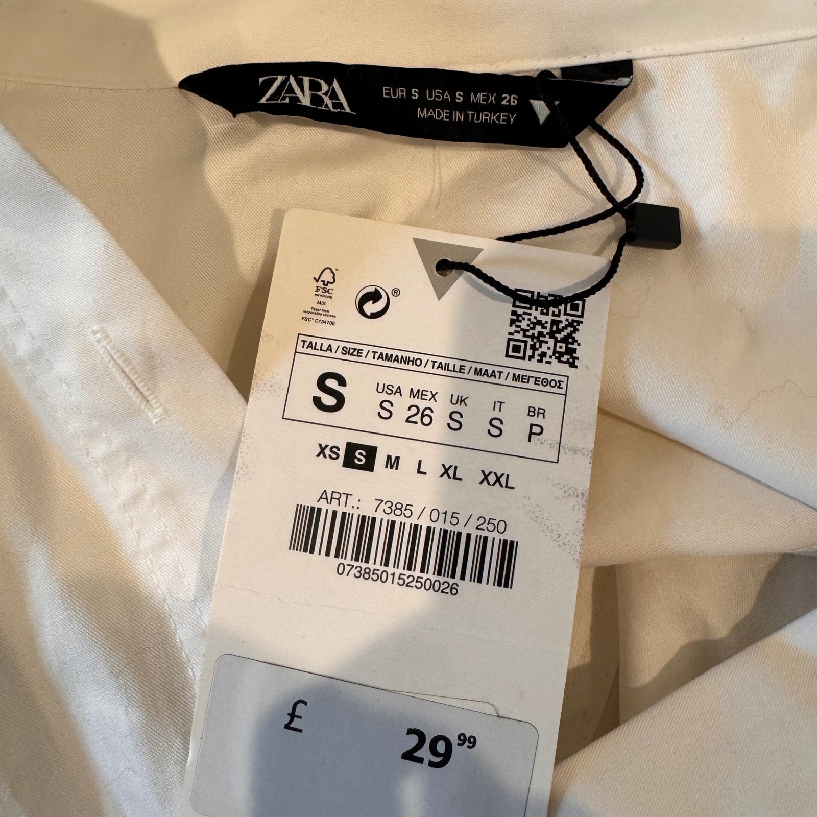 Zara White Open Back Tie Poplin Shirt Button Down Sexy Cutout Detail | Size S