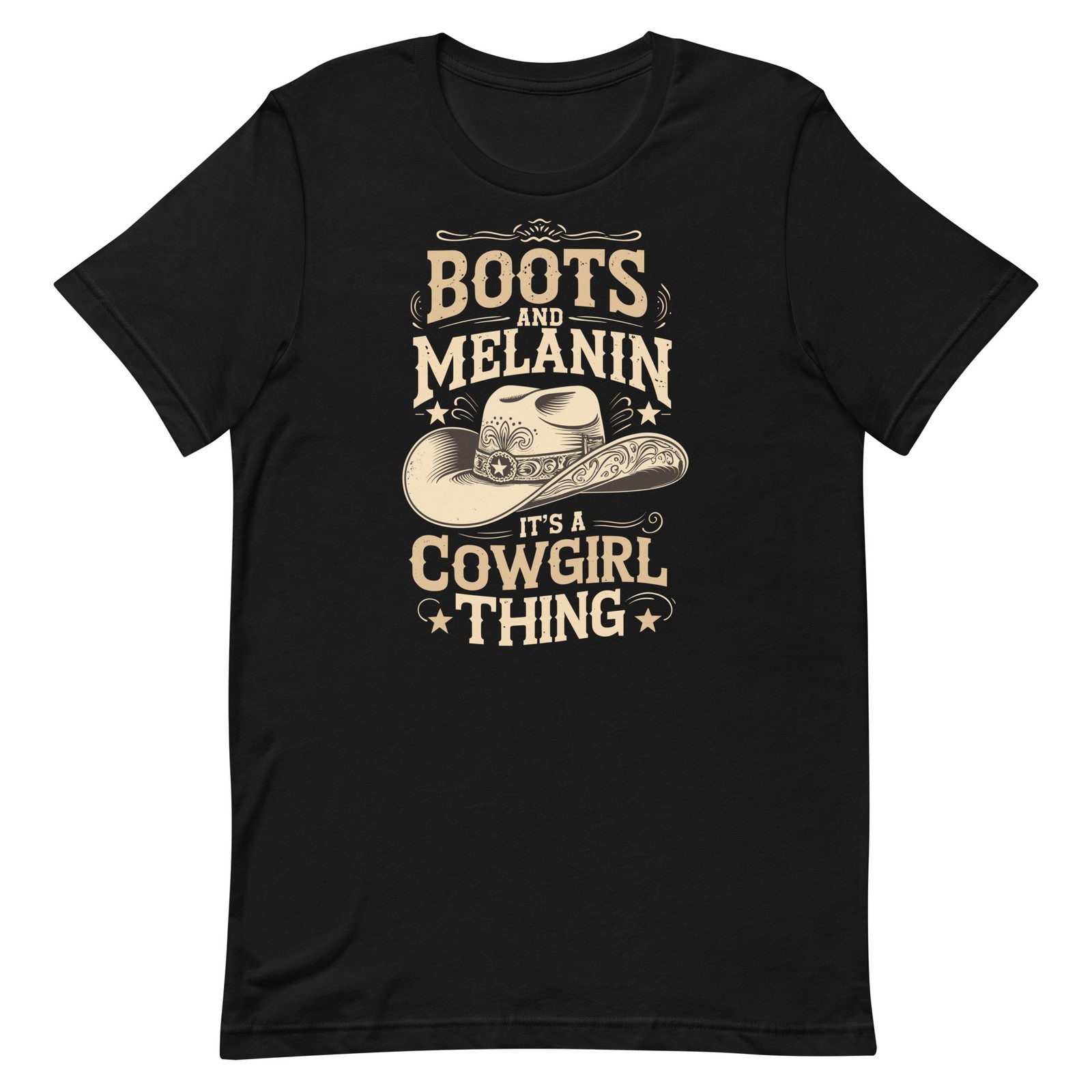 Black Cowgirl Shirt Boots Melanin Western Rodeo African American Women T-Shirt