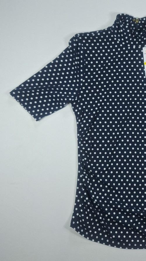 Michael Kors M Women’s Midnight Blue / White Polka Dot Blouse NWT