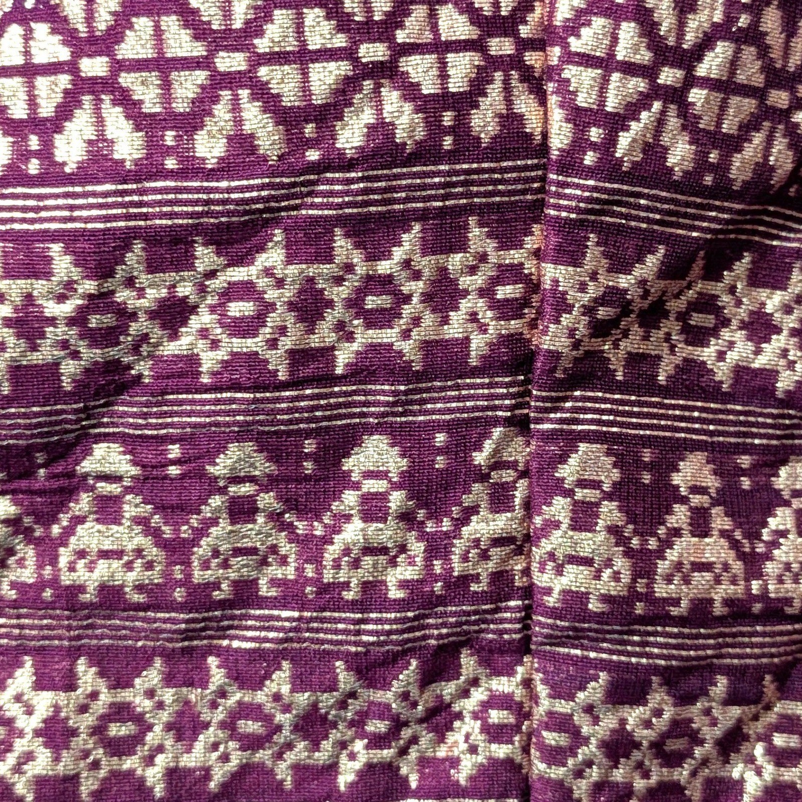 Indya Luxe Purple Plum with Gold Embroidery Sari Saree Blouse Crop Top Sz S NWT