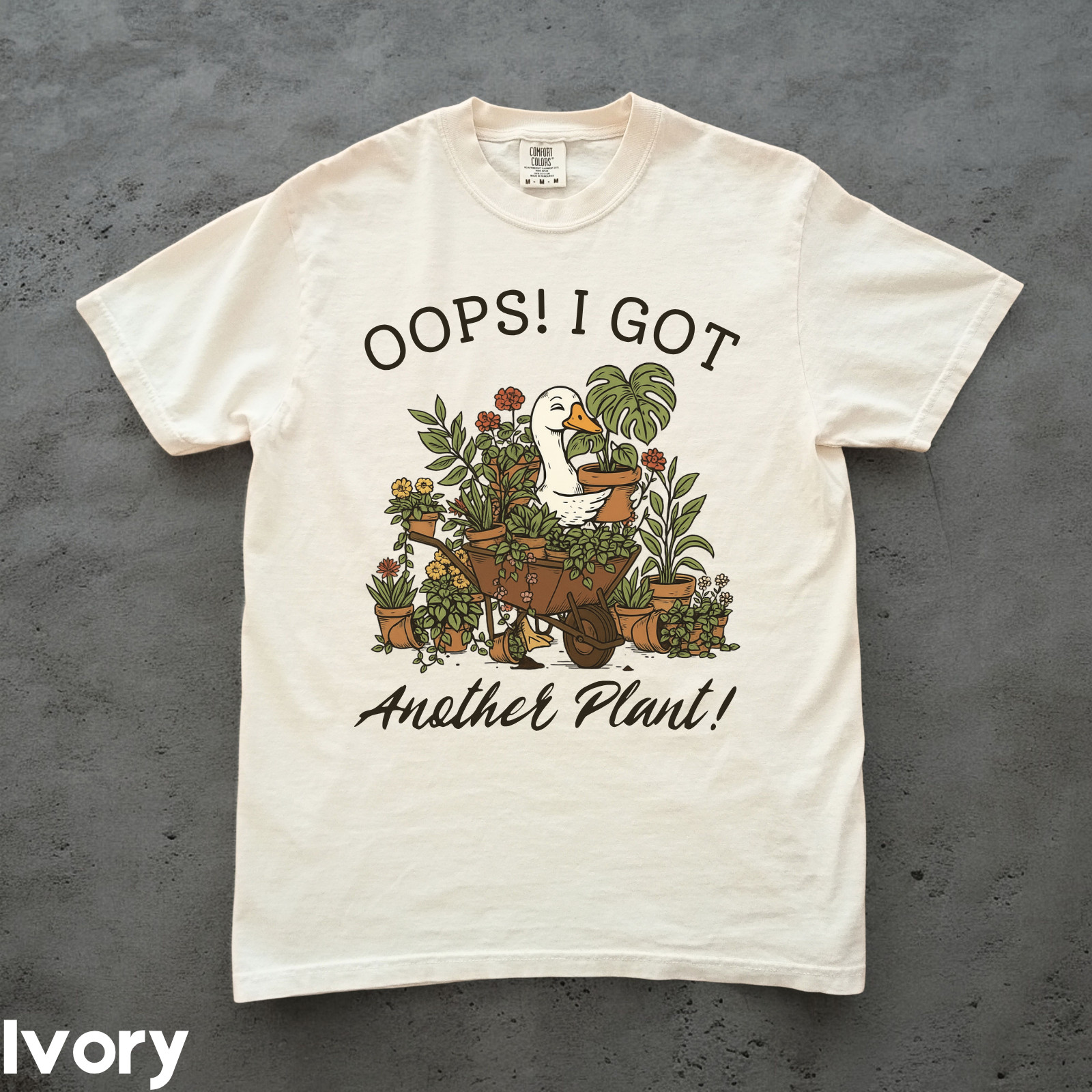 Funny Plant Lover Shirt Comfort Colors Vintage Gardening Goose Oversized TShirt