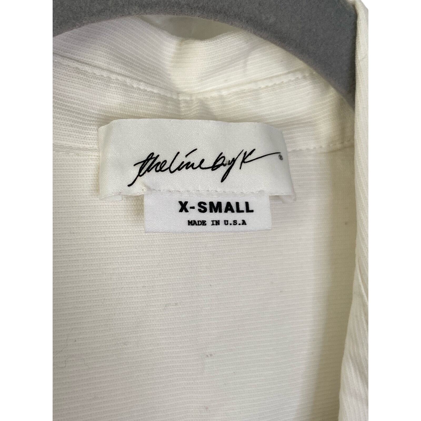 The line by k Klein Button Down Shirt Ribbed Long Sleeve Oversized White XS