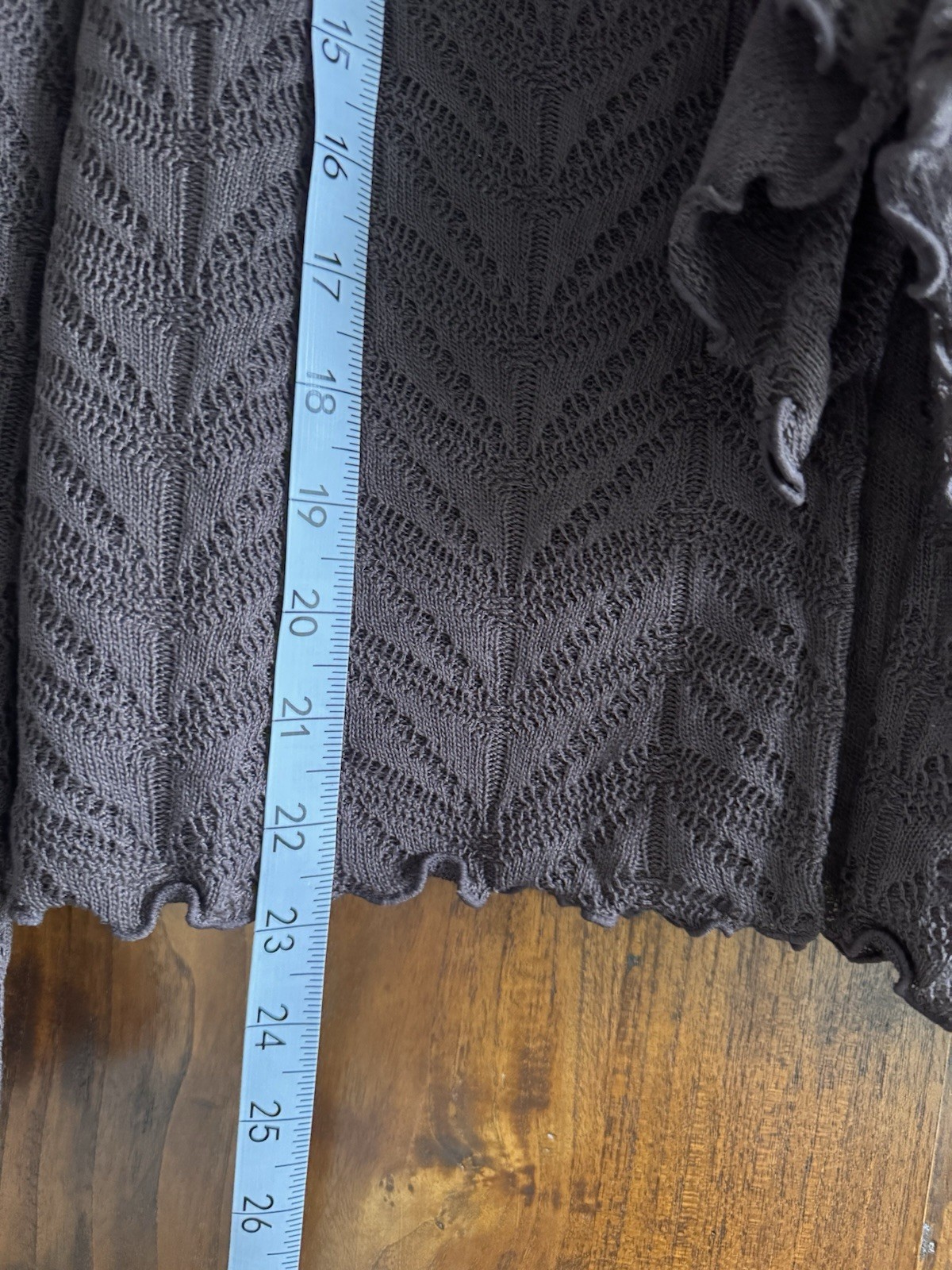 Loft Pointelle Ruffle Tie Cuff Top in Roasted Walnut New With Tags Size Medium