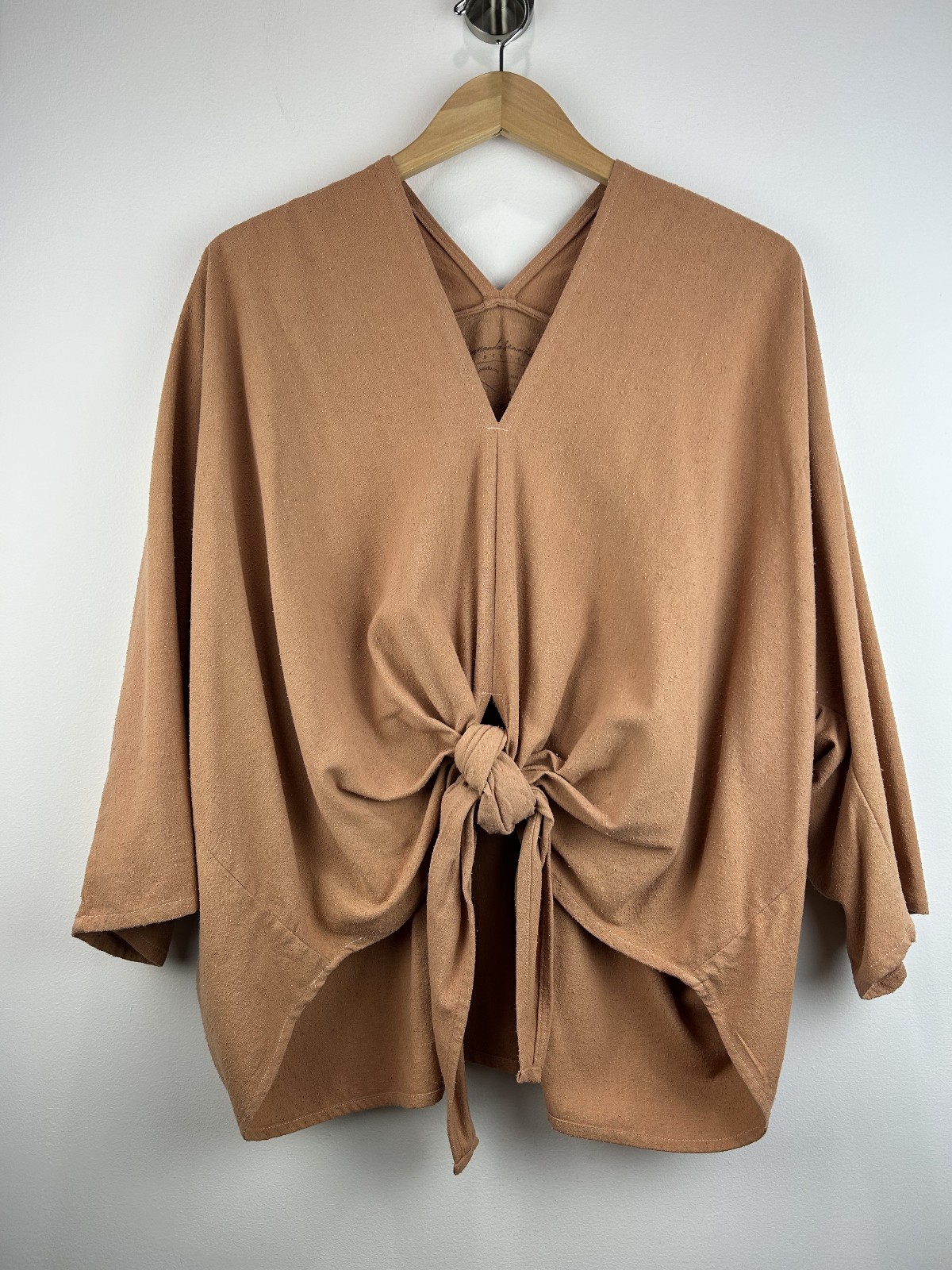MIRANDA BENNETT STUDIO Kahlo Knot Top Raw Silk Noil Nico Clay One Size S M L