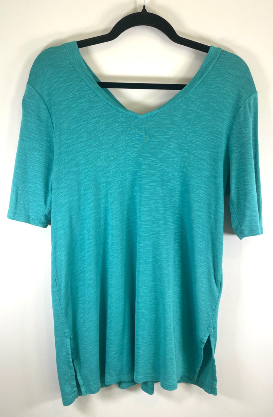 J.Jill Pima Double-V Elbow-Sleeve Tunic – Women’s Medium – Teal