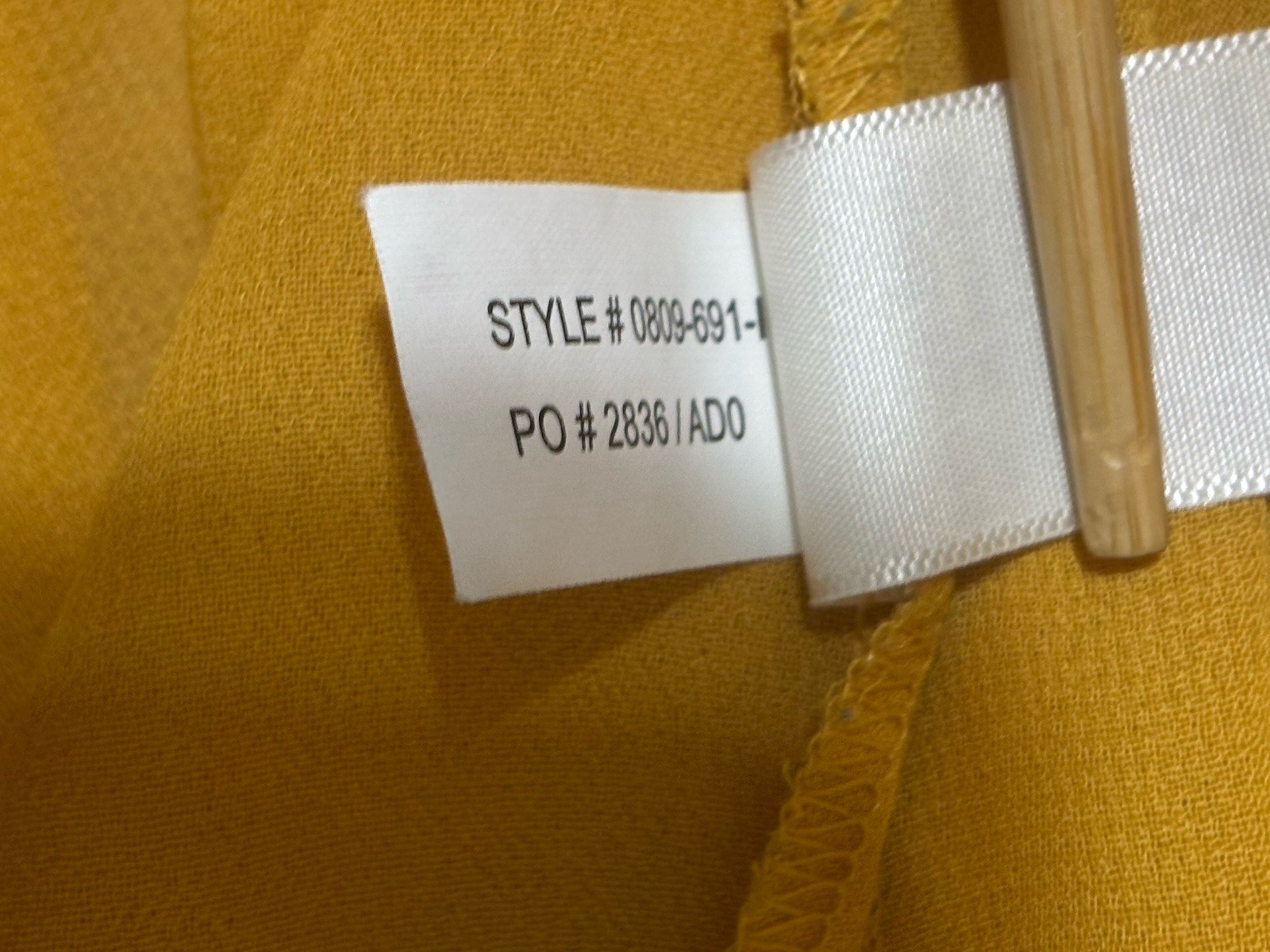 Belle du Jour Womens Medium Mustard Yellow Long Sleeve Button Front Sheer Blouse