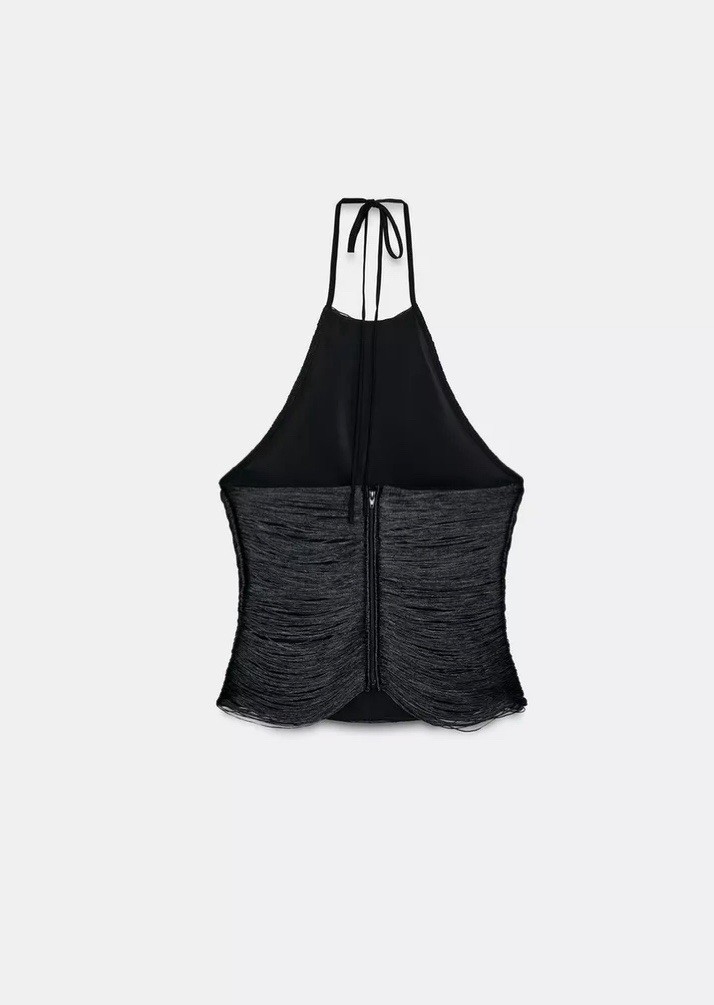ZARA FRINGED HALTER TOP SZ S,M,LBlack 4772/101/800