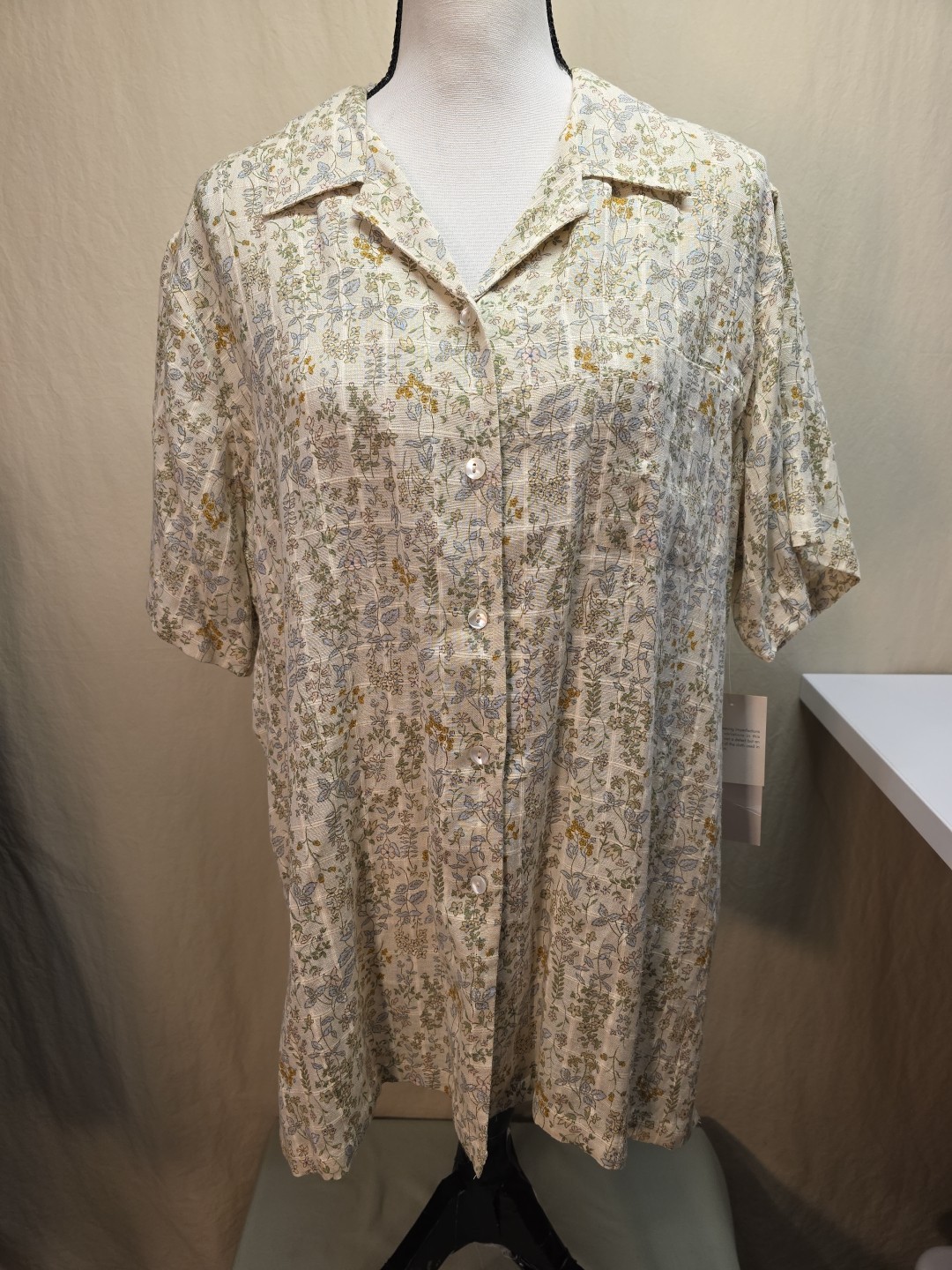 Vtg Cascade Blues Button Down Women’s XL Shirt Floral Country Core NWT