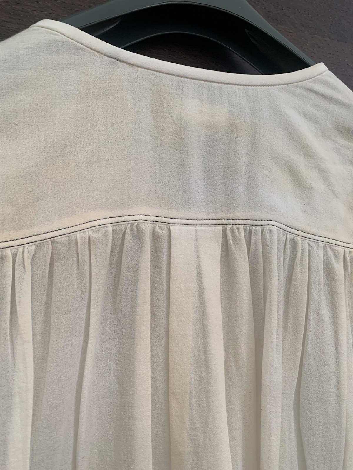 ISABEL MARANT $630 Cotton Muslim Gauze Semi Sheer Popover Blouse Top Size 42