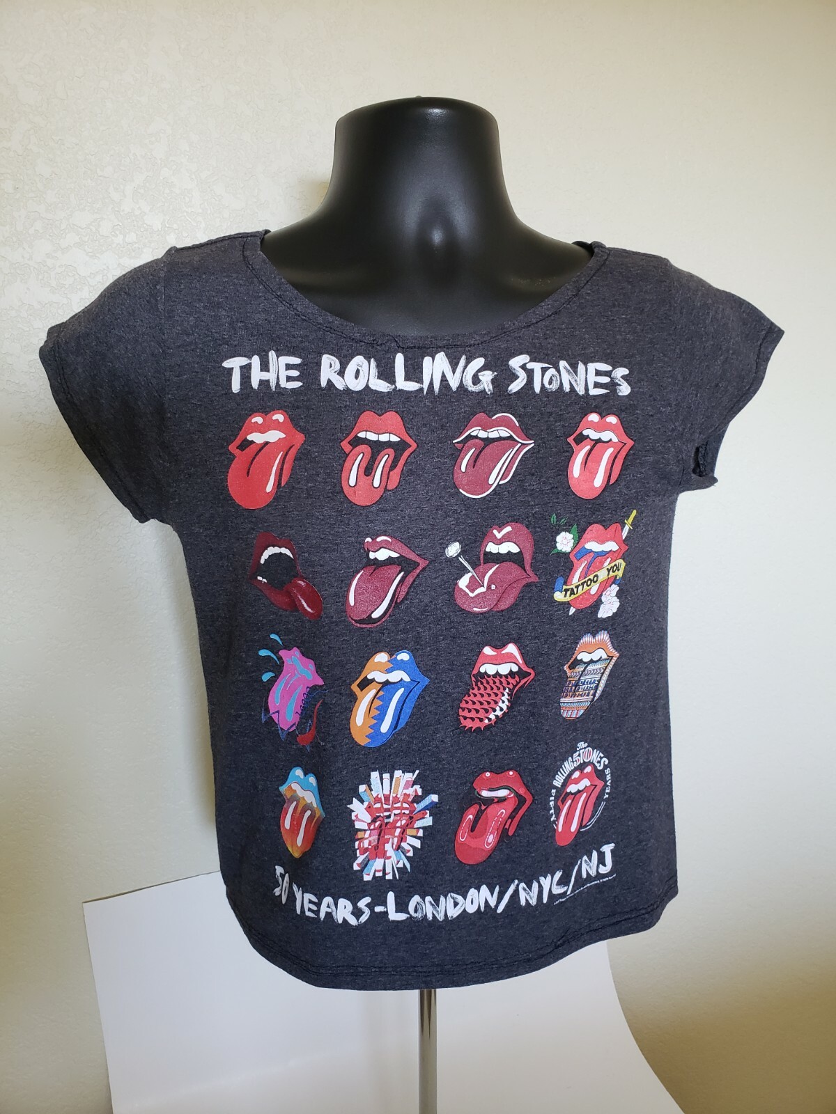 The Rolling Stones 50 Years London/NYC/NJ Women’s 2012 Concert T-Shirt Small