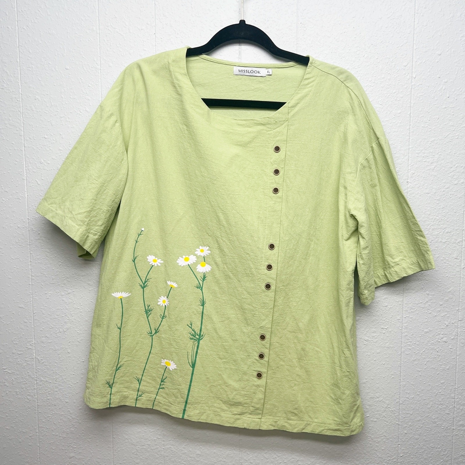 Miss Look Floral Bohemian Cottagecore Gardencore Timeless Womens Top Size XL