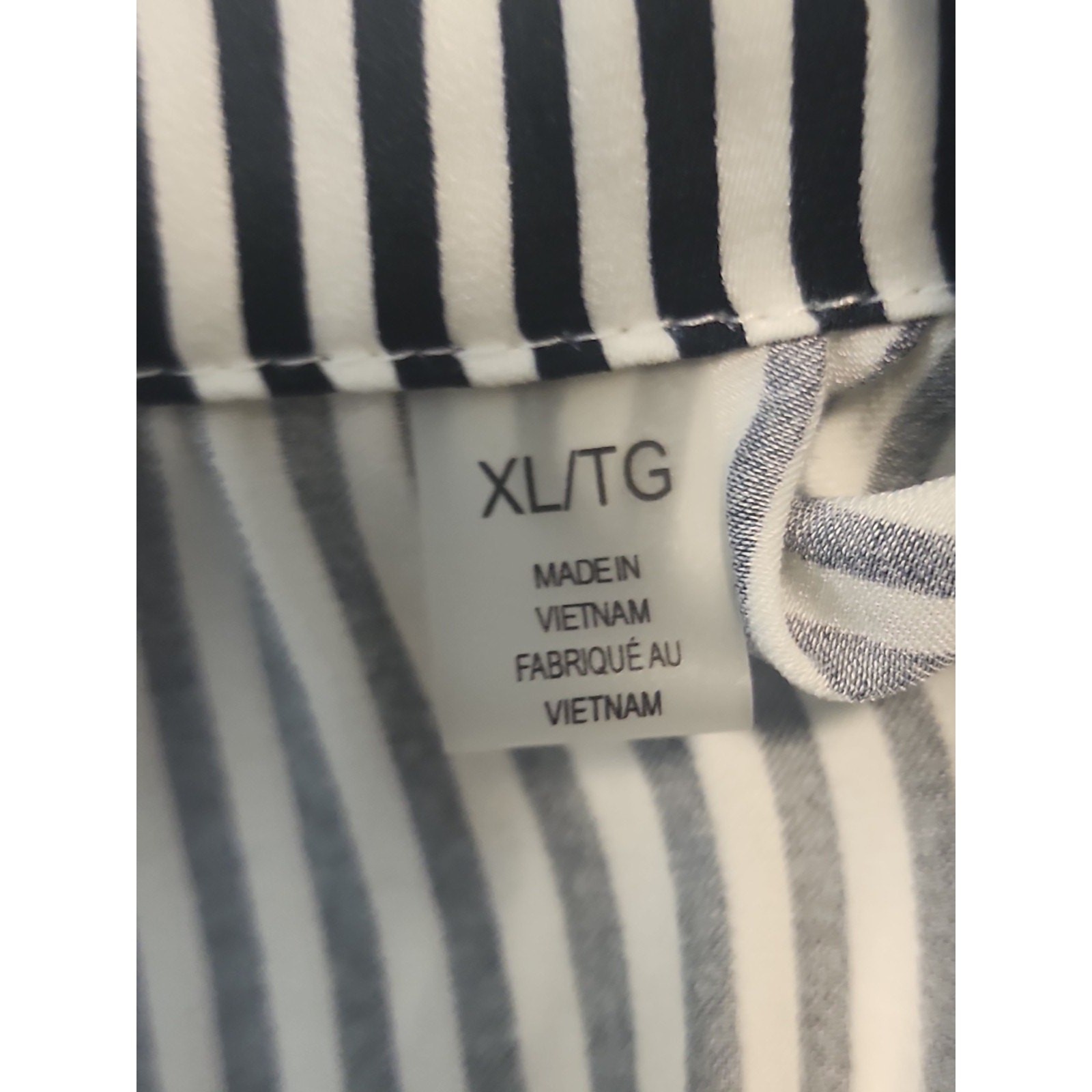 T Tahari Women’s Career Blouse Striped Wht Blk Short Sleeve Top XL EUC