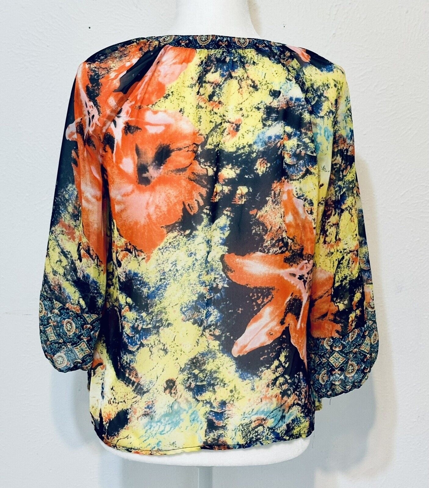 Figueroa & Flower Women Size S Patchwork Floral Blouse Boho Festival Peasant