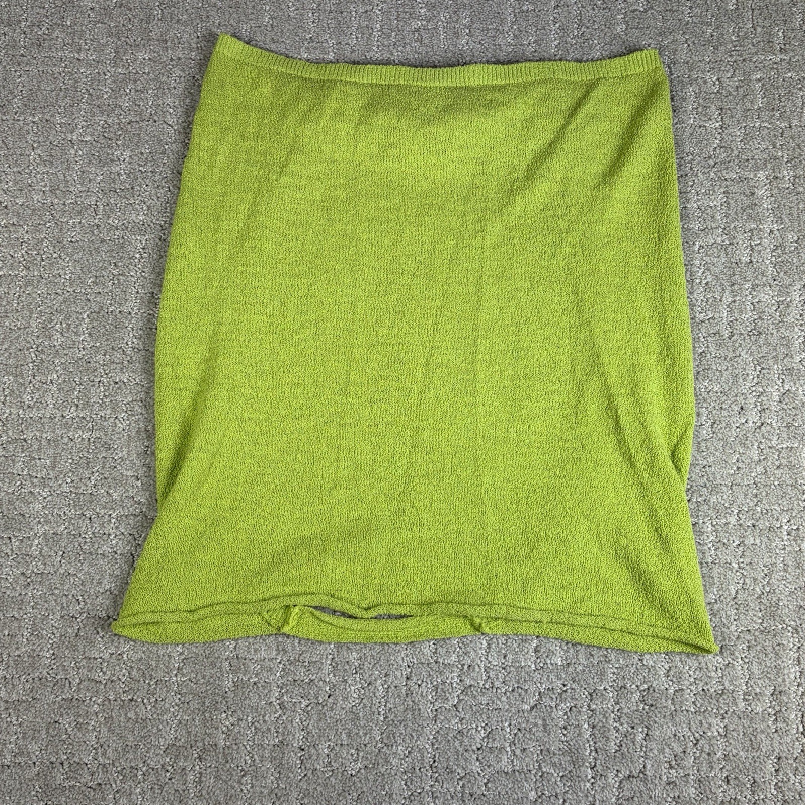 Free People FP Beach Lime Green Knit Tube Halter Top Backless Open Back Size XL