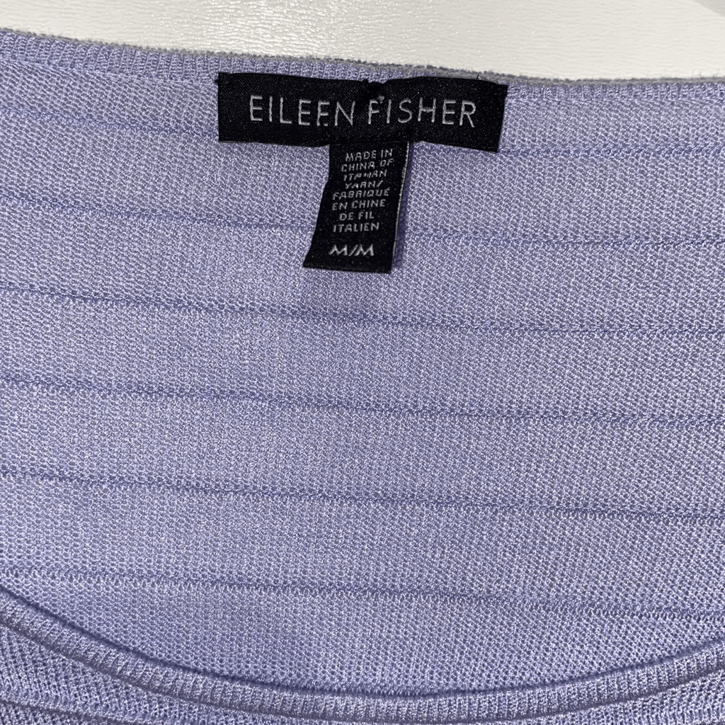 Eileen Fisher Women’s Periwinkle 3/4 Boxy Dropped Shoulder Top Size Medium